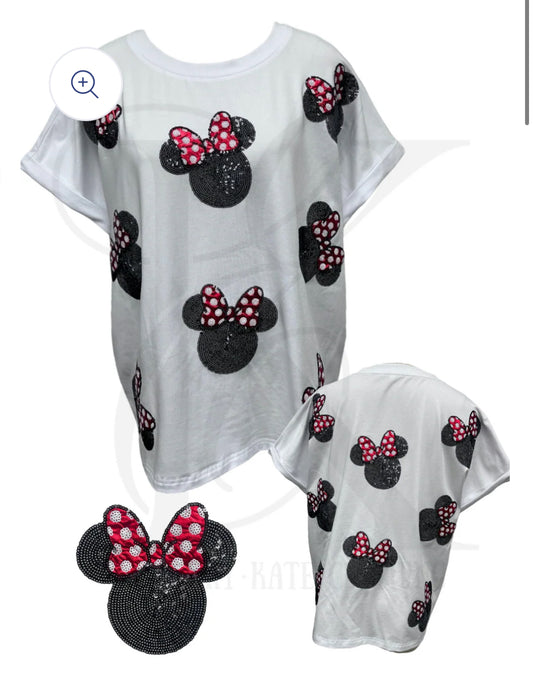 Bow Mouse Sequin Tee